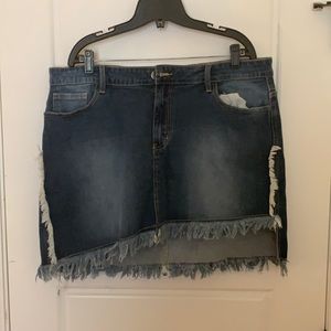 Asymmetrical Denim Skirt